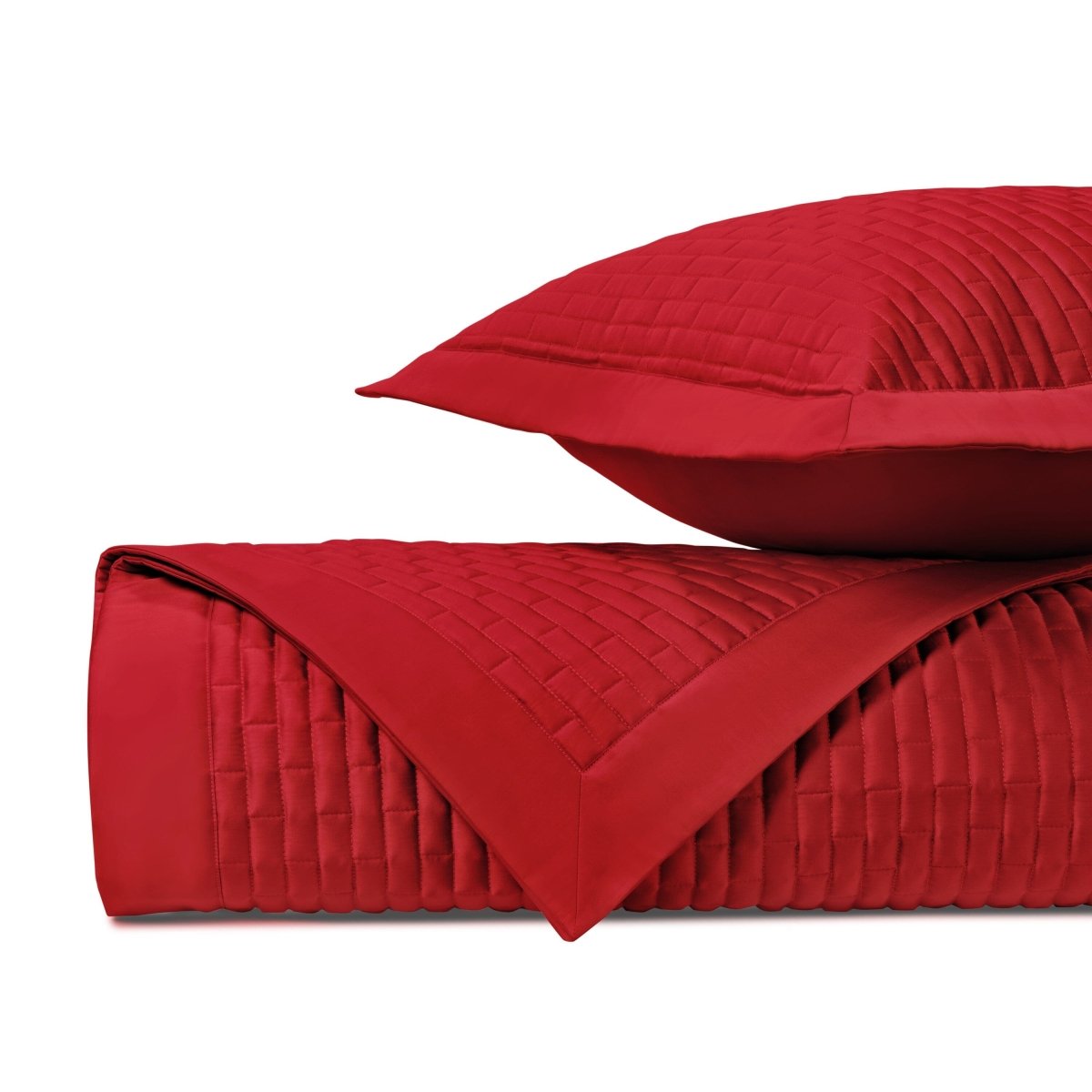 MASON Quilted Coverlet in Bright Red by Home Treasures at Fig Linens and Home