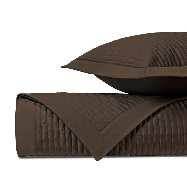 MASON Quilted Coverlet in Chocolate by Home Treasures at Fig Linens and Home