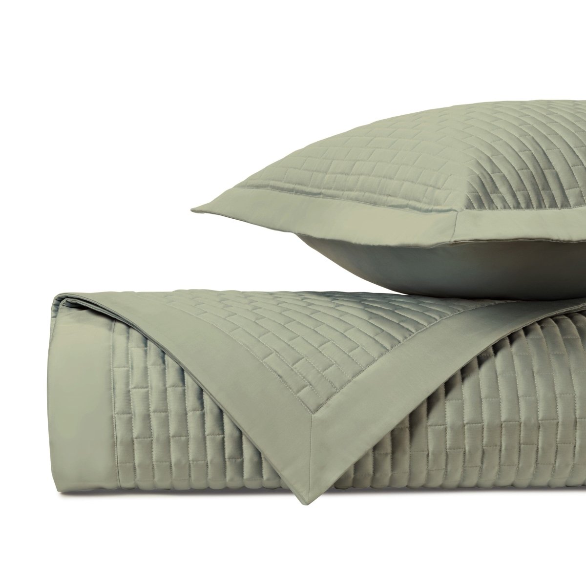 MASON Quilted Coverlet in Crystal Green by Home Treasures at Fig Linens and Home