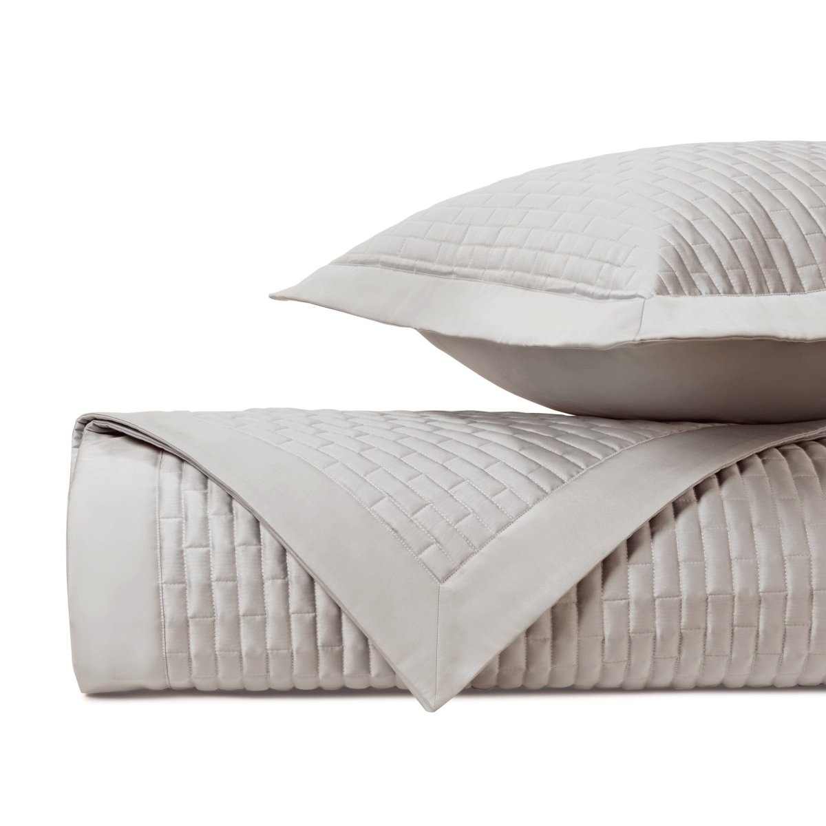 MASON Quilted Coverlet in Oyster by Home Treasures at Fig Linens and Home