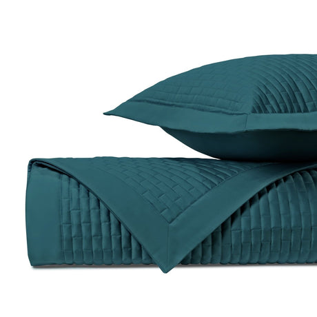 MASON Quilted Coverlet in Teal by Home Treasures at Fig Linens and Home