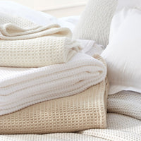 Thumbnail for Stack of Matouk Cotton Blankets | Chatham Blanket at Fig Linens