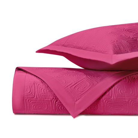 MAZE Quilted Coverlet in Bright Pink by Home Treasures at Fig Linens and Home