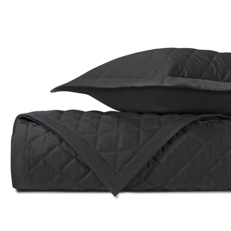 MESA Quilted Coverlet in Black by Home Treasures at Fig Linens and Home