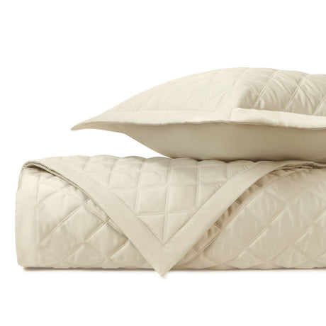 MESA Quilted Coverlet in Ivory by Home Treasures at Fig Linens and Home