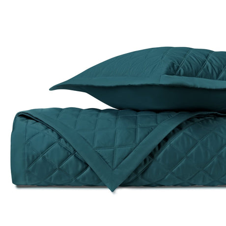 MESA Quilted Coverlet in Teal by Home Treasures at Fig Linens and Home