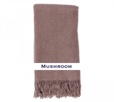 100% Cashmere Plain Weave Throw by Alashan mushroom