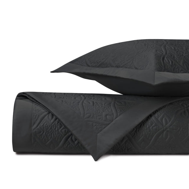 MYSTIQUE Quilted Coverlet in Black by Home Treasures at Fig Linens and Home