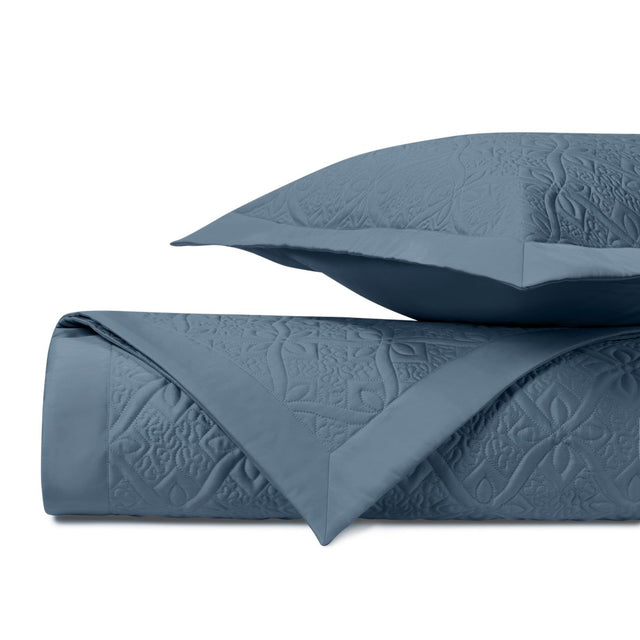 MYSTIQUE Quilted Coverlet in Slate Blue by Home Treasures at Fig Linens and Home