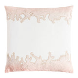 Fig Linens - Blossom Ferns Velvet Appliqué Square Pillow by Kevin O'Brien Studio