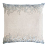 Fig Linens - Seaglass Ferns Velvet Appliqué Square Pillow by Kevin O'Brien Studio