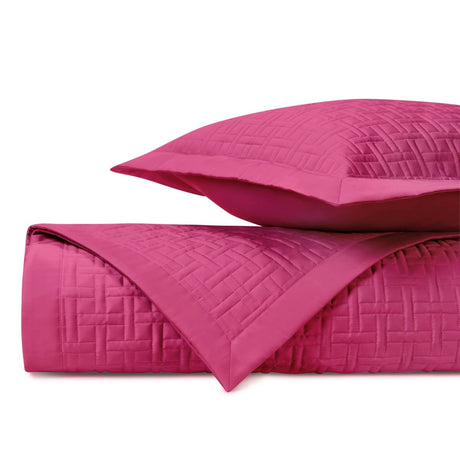 PARQUET Quilted Coverlet in Bright Pink by Home Treasures at Fig Linens and Home