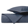 PARQUET Quilted Coverlet in Stone Blue by Home Treasures at Fig Linens and Home