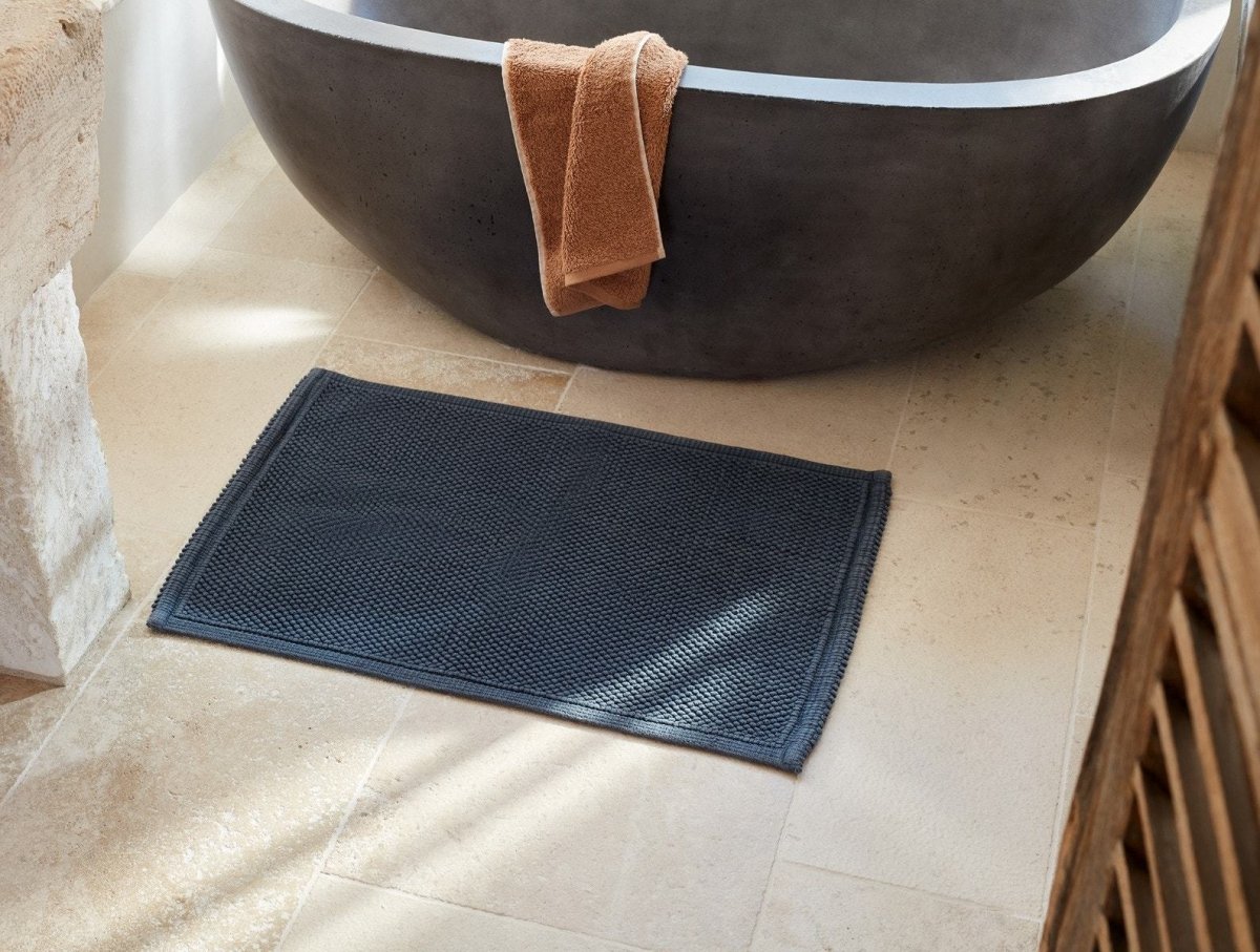 Lifestyle - Shadow Pebbled Organic Bath Rug by Coyuchi | Fig Linens