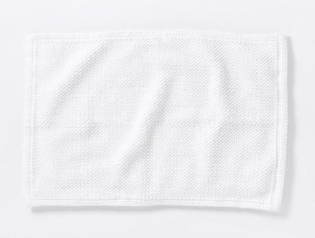 Alpine White Pebbled Organic Bath Rug by Coyuchi | Fig Linens