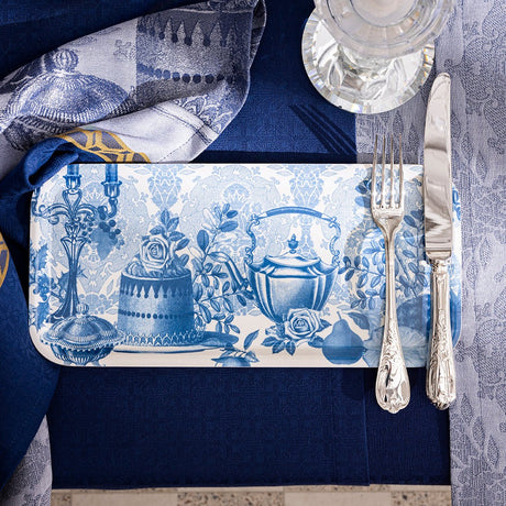 Festin Blue 13'' x 6" Tray by Le Jacquard Français - 2