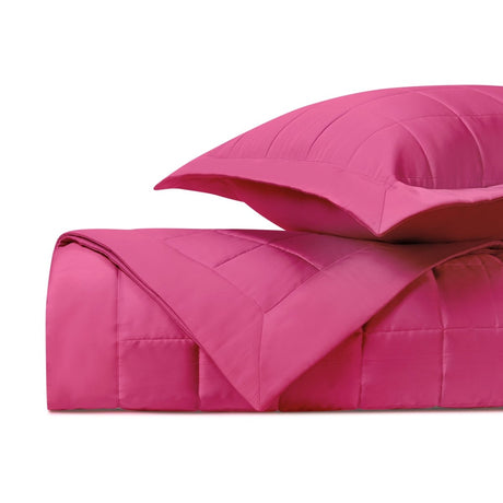 PLATEAU Quilted Coverlet in Bright Pink by Home Treasures at Fig Linens and Home