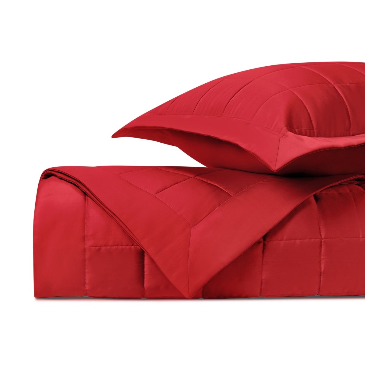 PLATEAU Quilted Coverlet in Bright Red by Home Treasures at Fig Linens and Home
