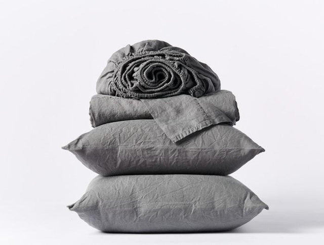 Slate Organic Relaxed Linen Sheet Sets by Coyuchi | Fig Linens