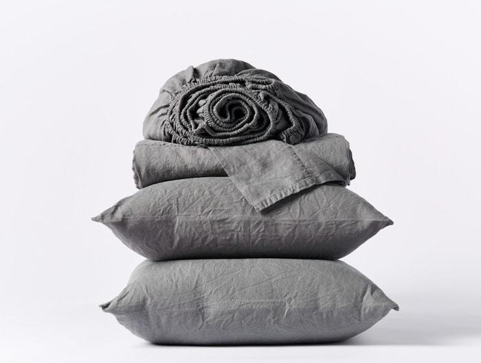 Fig Linens - Coyuchi Organic Linen Chambray Bedding - Slate