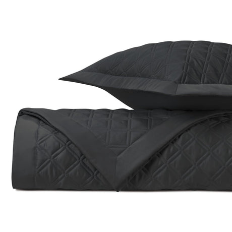 RENAISSANCE Quilted Coverlet in Black by Home Treasures at Fig Linens and Home