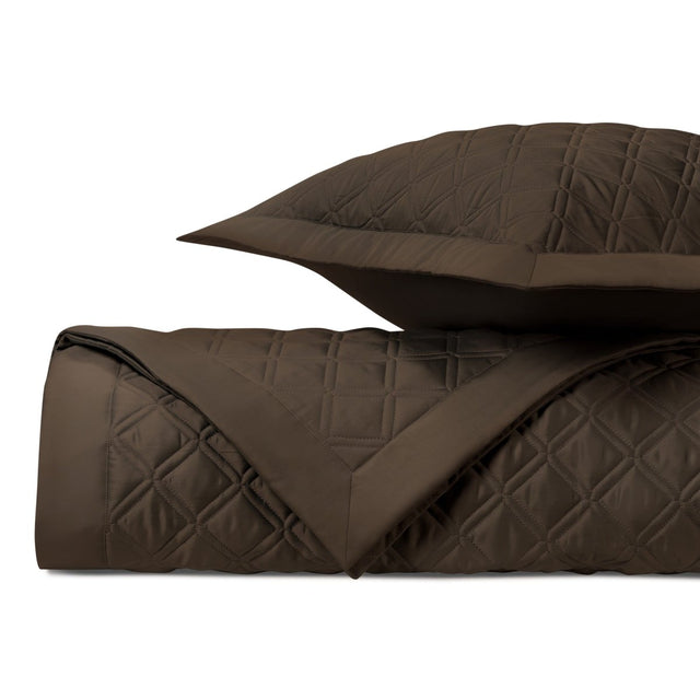 RENAISSANCE Quilted Coverlet in Chocolate by Home Treasures at Fig Linens and Home