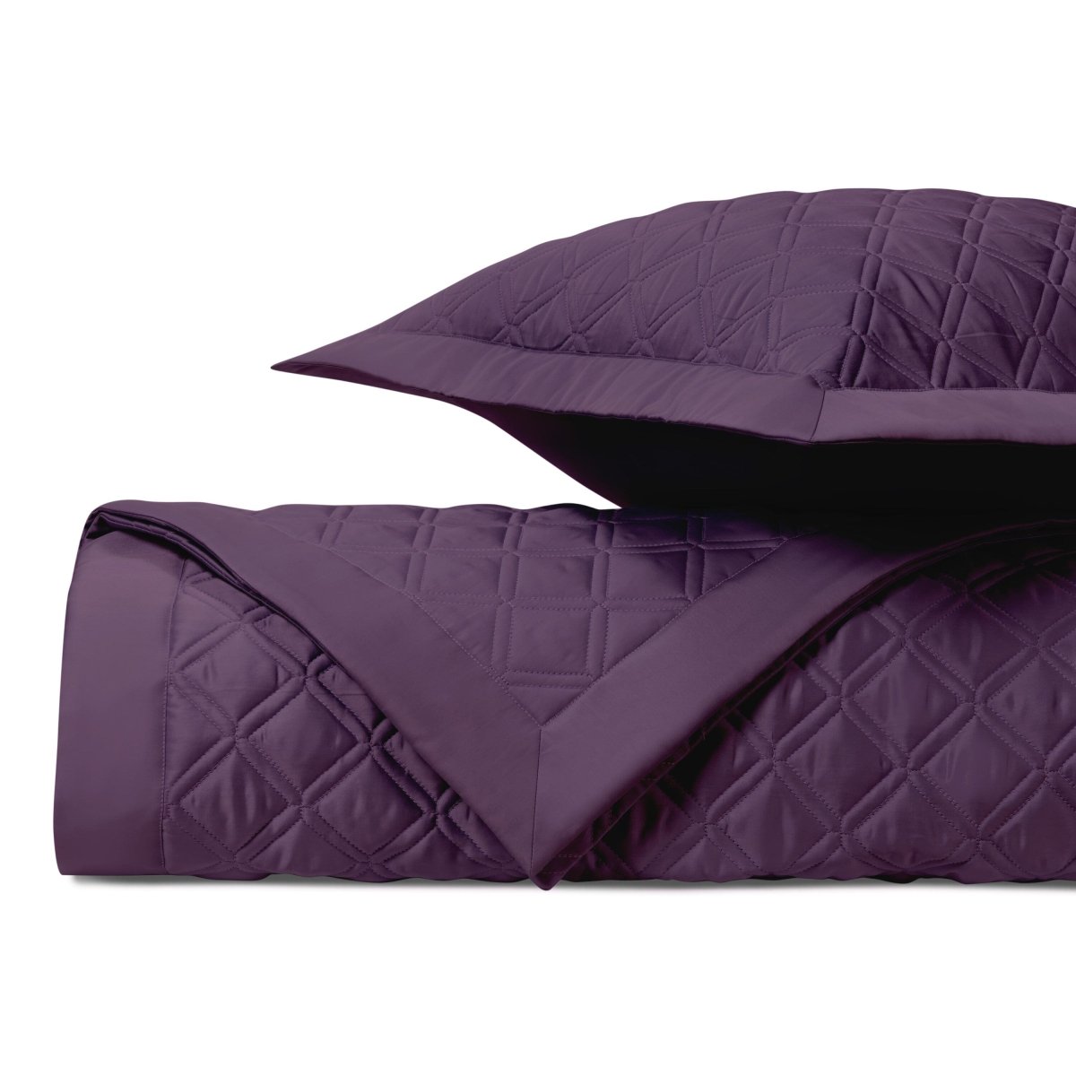 RENAISSANCE Quilted Coverlet in Purple by Home Treasures at Fig Linens and Home