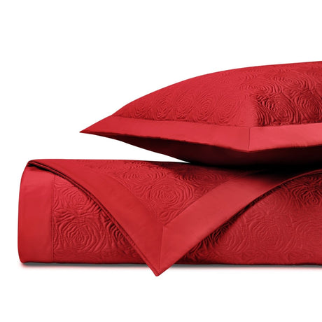 ROSES Quilted Coverlet in Bright Red by Home Treasures at Fig Linens and Home