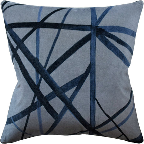 Ryan Studio Channels Velvet Pillow in Slate Blue | Fig Linens and Home