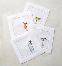 Thumbnail for Bevande Embroidered Cocktail Napkins by Sferra Fig Linens