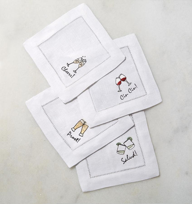 Cheers Cocktail Napkins by Sferra Fig Linens