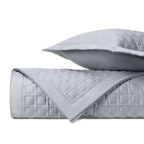 SQUARE Quilted Coverlet in Blue Gray by Home Treasures at Fig Linens and Home