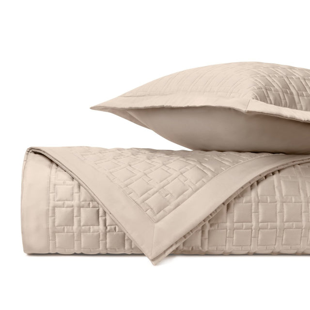 SQUARE Quilted Coverlet in Caramel by Home Treasures at Fig Linens and Home