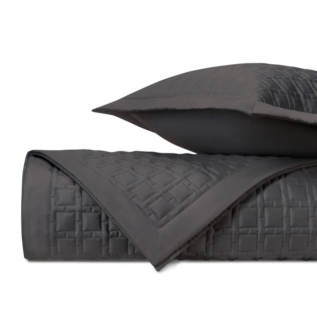 SQUARE Quilted Coverlet in Grisaglia Gray by Home Treasures at Fig Linens and Home