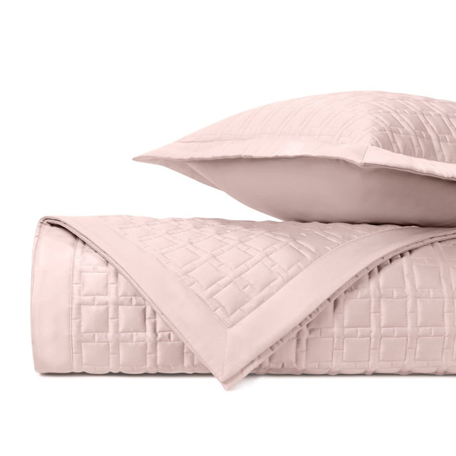 SQUARE Quilted Coverlet in Light Pink by Home Treasures at Fig Linens and Home