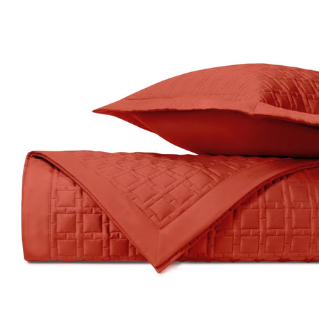 SQUARE Quilted Coverlet in Lobster by Home Treasures at Fig Linens and Home