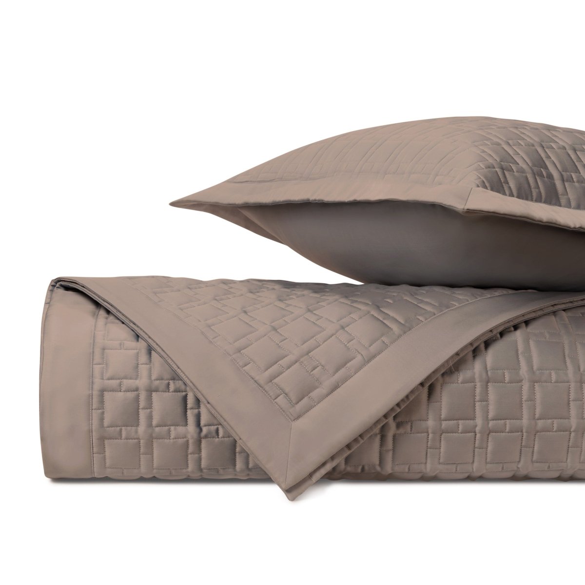 SQUARE Quilted Coverlet in Mist Gray by Home Treasures at Fig Linens and Home