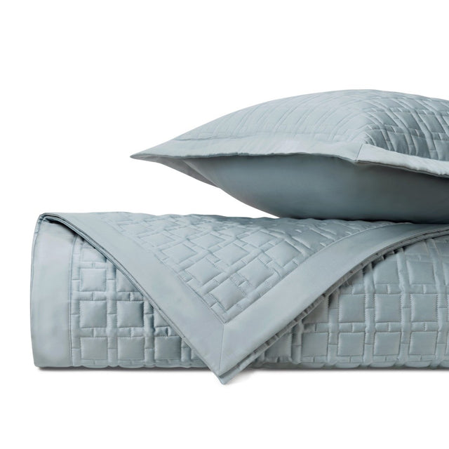 SQUARE Quilted Coverlet in Sion Blue by Home Treasures at Fig Linens and Home