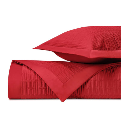 SYDNEY Quilted Coverlet in Bright Red by Home Treasures at Fig Linens and Home