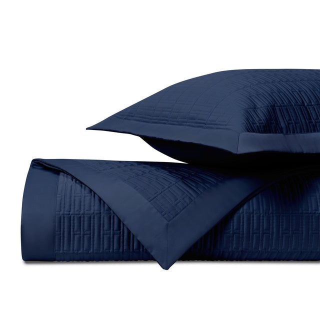 SYDNEY Quilted Coverlet in Navy Blue by Home Treasures at Fig Linens and Home