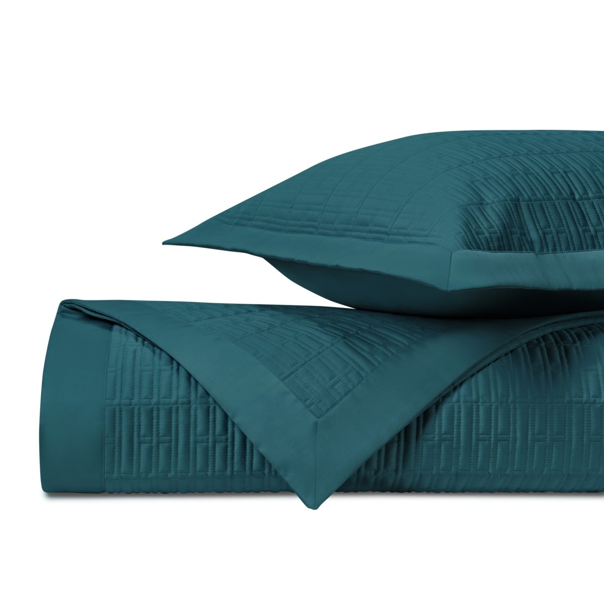 SYDNEY Quilted Coverlet in Teal by Home Treasures at Fig Linens and Home