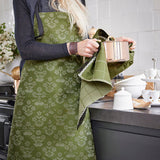 Lifestyle Photo in Kitchen - Apron - Le Jacquard Francias Lulu Green Apron at Fig Linens and Home