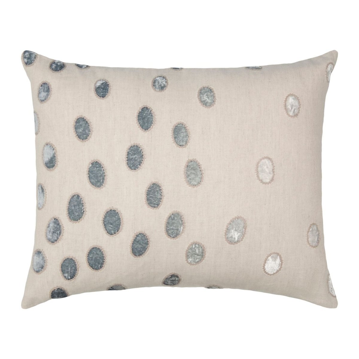 Fig Linens - Seaglass Ovals Velvet Appliqué Throw Pillows by Kevin O'Brien Studio