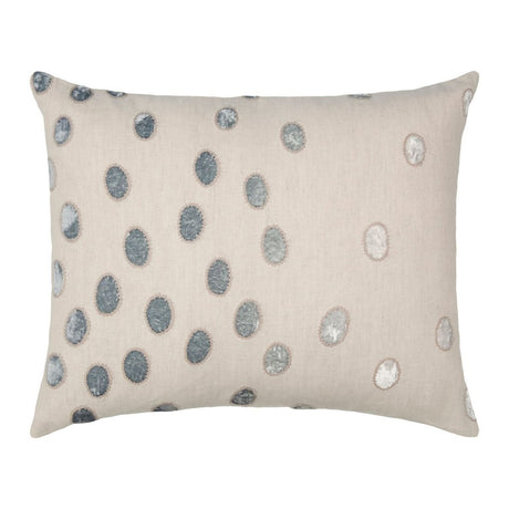 Fig Linens - Seaglass Ovals Velvet Appliqué Throw Pillows by Kevin O'Brien Studio