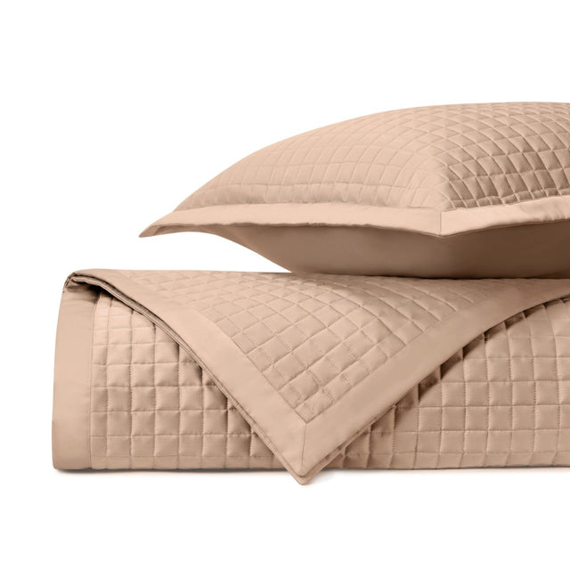 TIME SQUARE Quilted Coverlet in Blush by Home Treasures at Fig Linens and Home