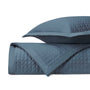 TIME SQUARE Quilted Coverlet in Slate Blue by Home Treasures at Fig Linens and Home