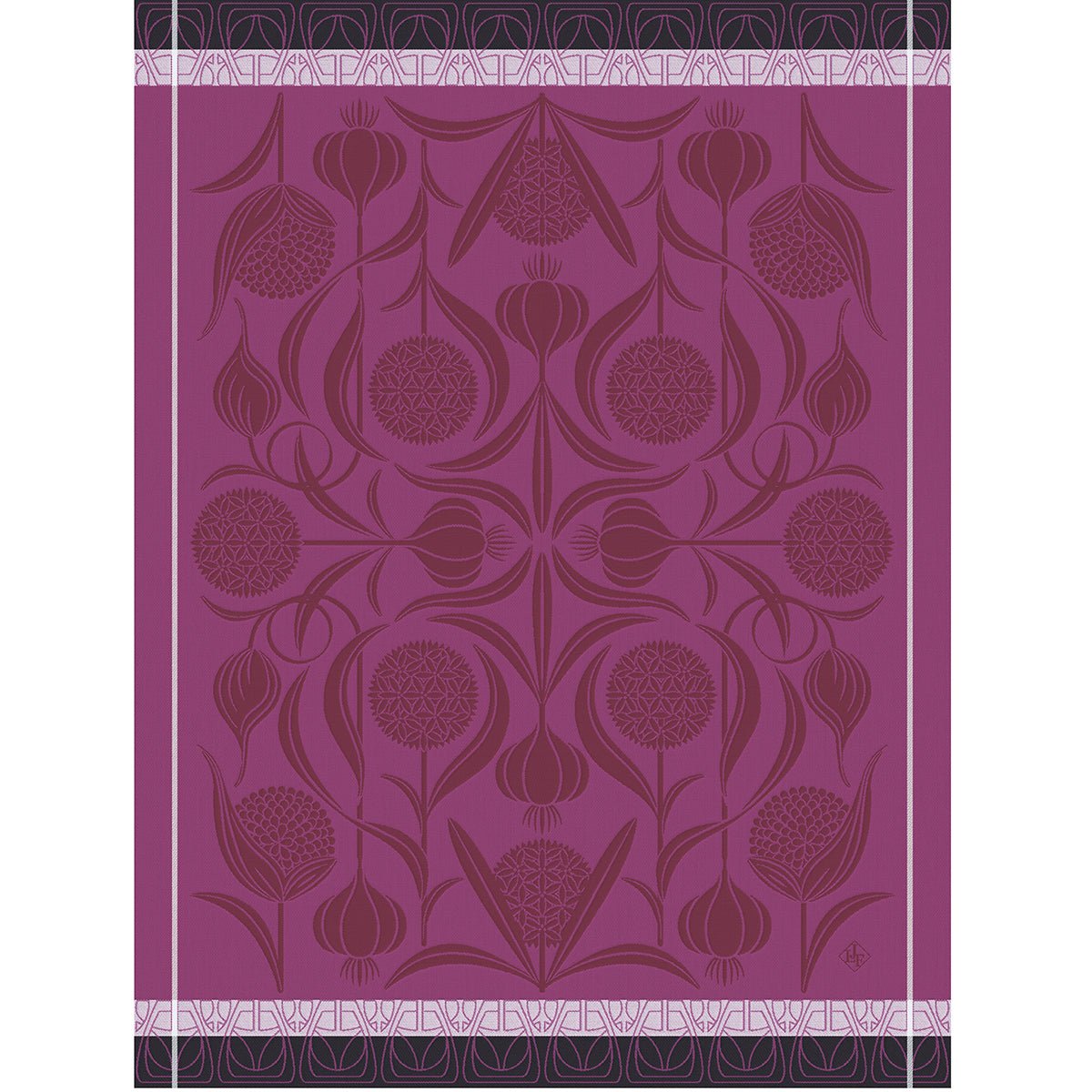 L'ail Purple Tea Towel by Le Jacquard Français