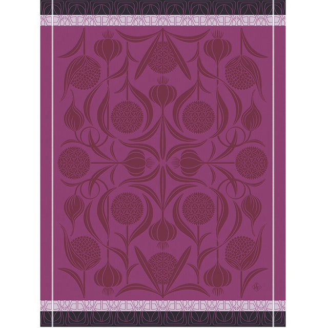 L'ail Purple Tea Towel by Le Jacquard Français