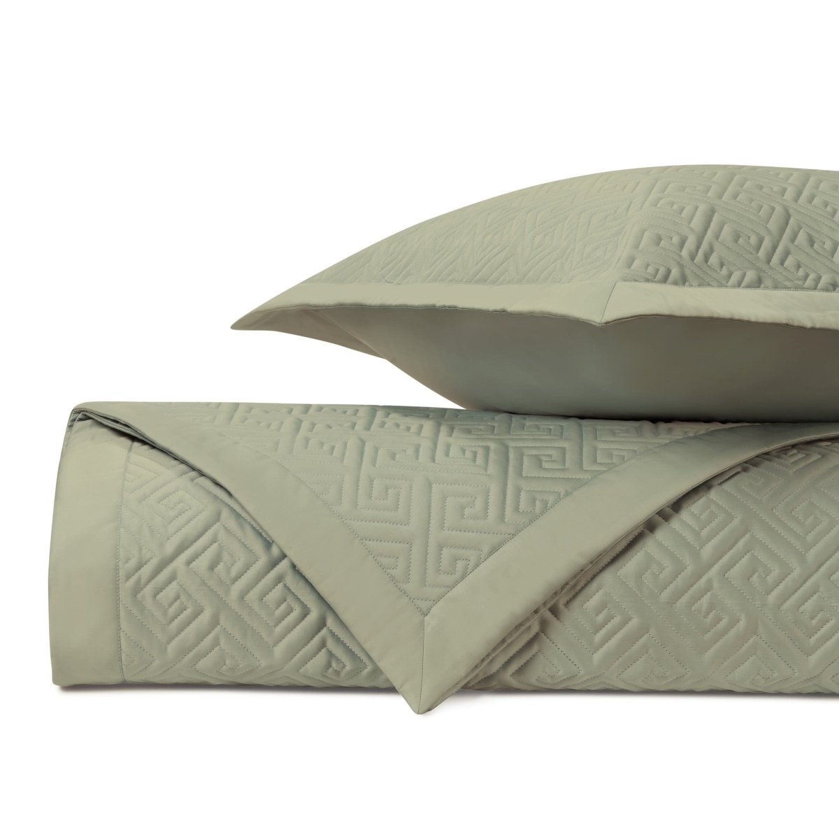 TROY Quilted Coverlet in Crystal Green by Home Treasures at Fig Linens and Home