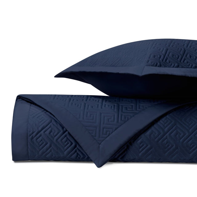 TROY Quilted Coverlet in Navy Blue by Home Treasures at Fig Linens and Home